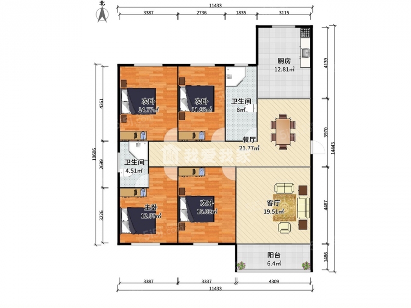 常府风华苑4室2厅户型图