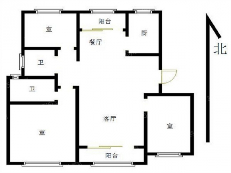 南京我爱我家禄口 · 青春街区 · 3室 · 2厅飞机户型，南北通透