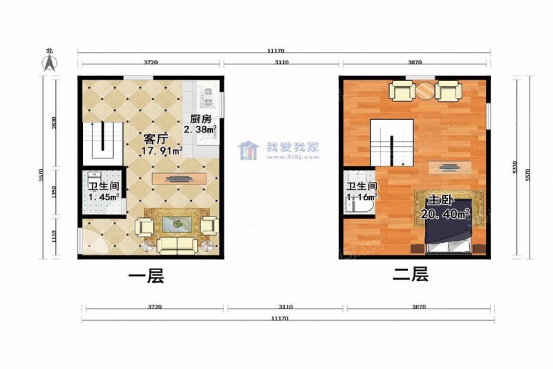 天津我爱我家整租 · 体育中心街 · 奥城酒店式公寓 · 1室1厅