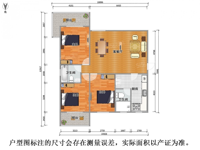 无锡我爱我家太湖新城 · 仙河苑二期北区 · 3室 · 2厅