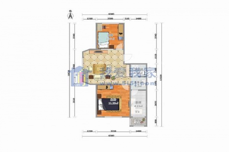 天津我爱我家紫瑞园 ·两室 拎包入住 位置好