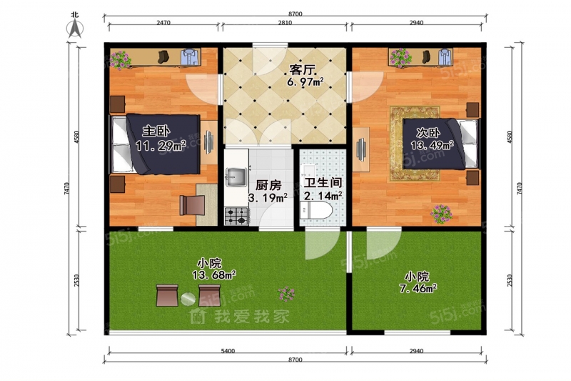 天津我爱我家整租 · 天塔街 · 环湖东里 · 2室1厅