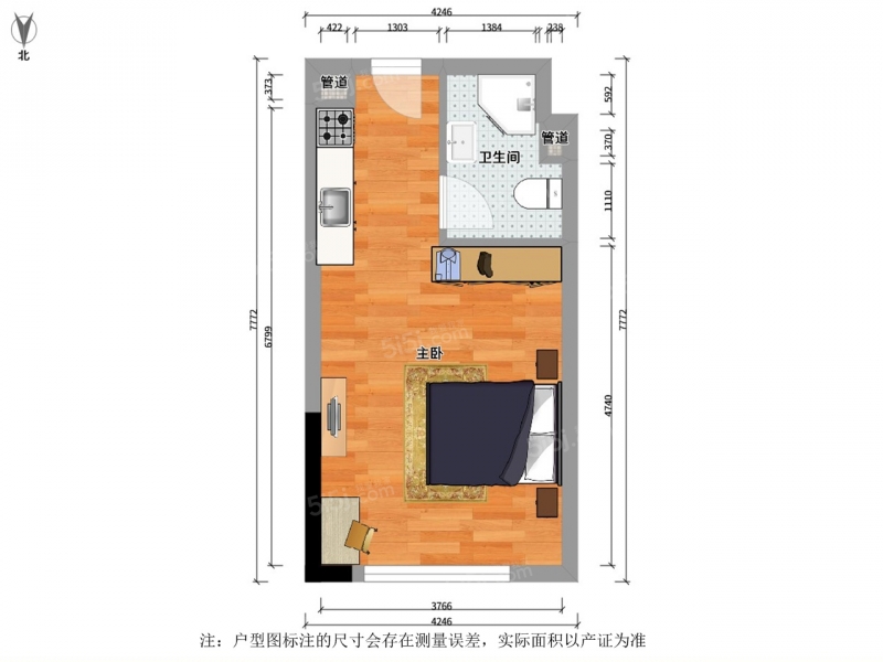 无锡我爱我家太湖新城 · 红星大都会 · 1室 · 1厅