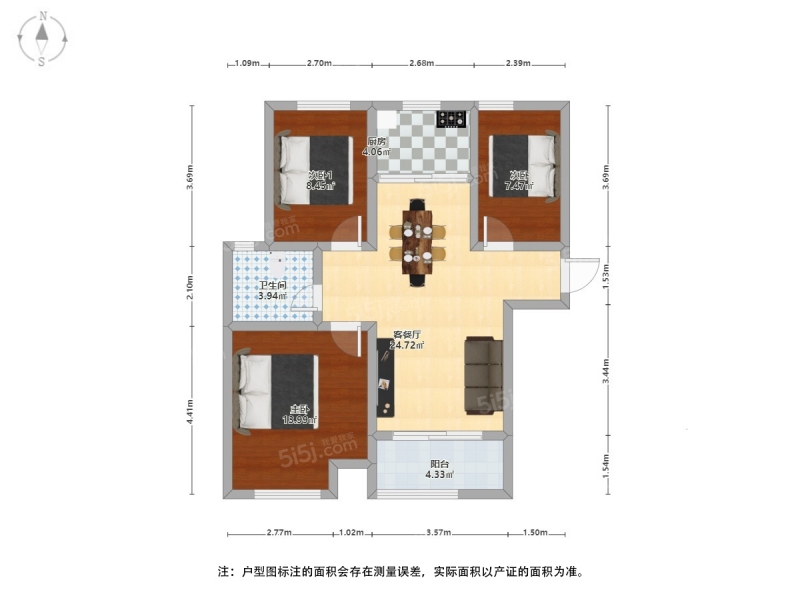 苏州我爱我家整租·吴江太湖新城·新湖明珠城紫桂苑东区·3室