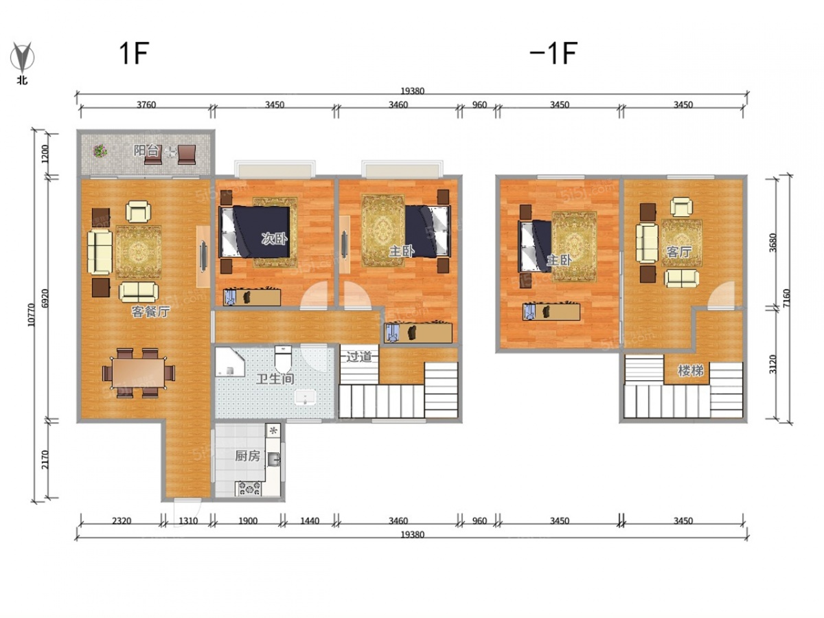 嘉利华府庄园九期3室3厅户型图