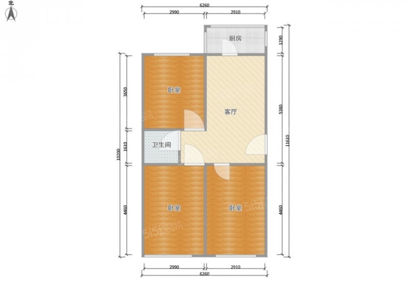 太原我爱我家前北屯 · 迎泽西大街理工大东院 · 3室 · 1厅