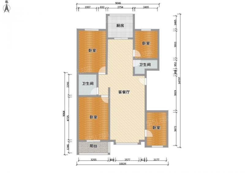 太原我爱我家优质房源 学府街 体育路 开元南小区 中间层 户型方正