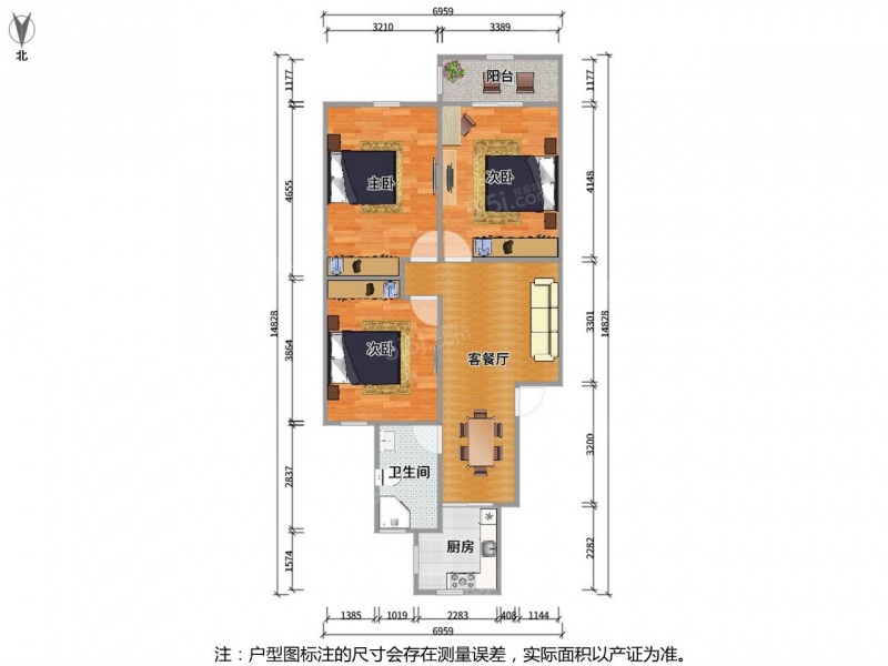 无锡我爱我家南长 · 月秀东苑 · 2室 · 2厅