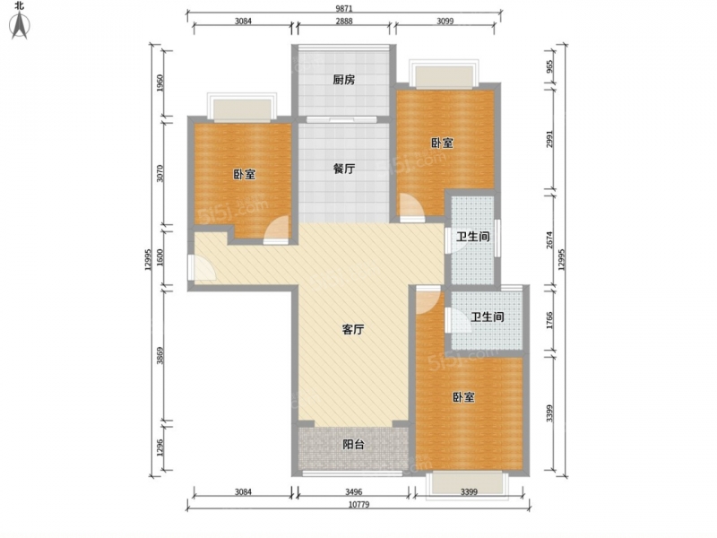 太原我爱我家新** · 平阳南路保利香槟国际一期 · 3室 · 2厅