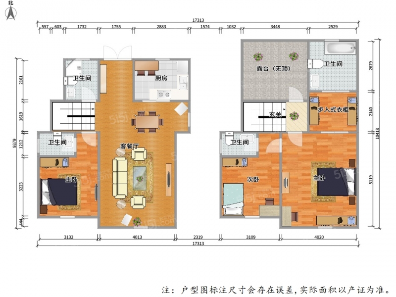 无锡我爱我家崇安 · 爱家金河湾南区 · 3室 · 2厅