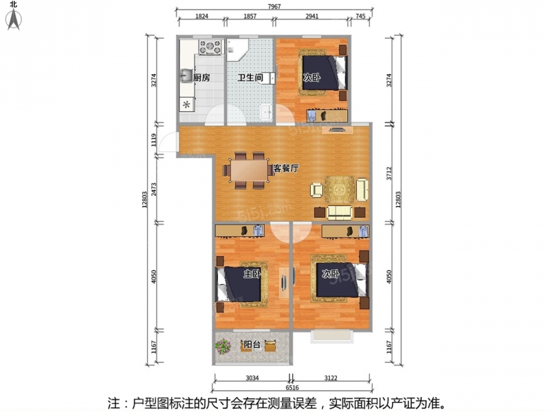 无锡我爱我家南长 · 溪南里西区 · 3室 · 2厅