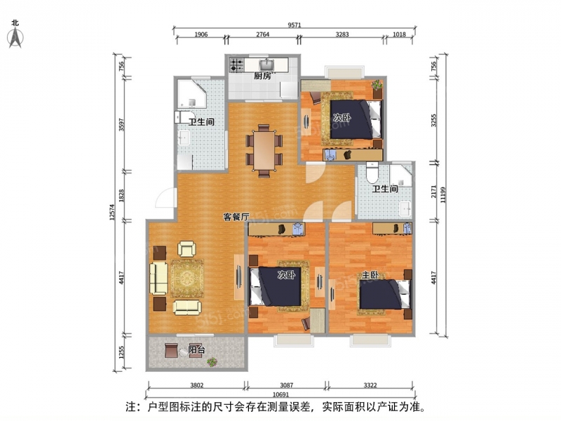 无锡我爱我家江溪 · 东风苑 · 3室 · 2厅