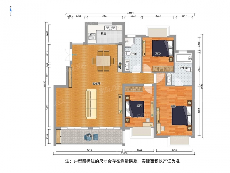 无锡我爱我家崇安 · 融侨悦府 · 3室 · 2厅