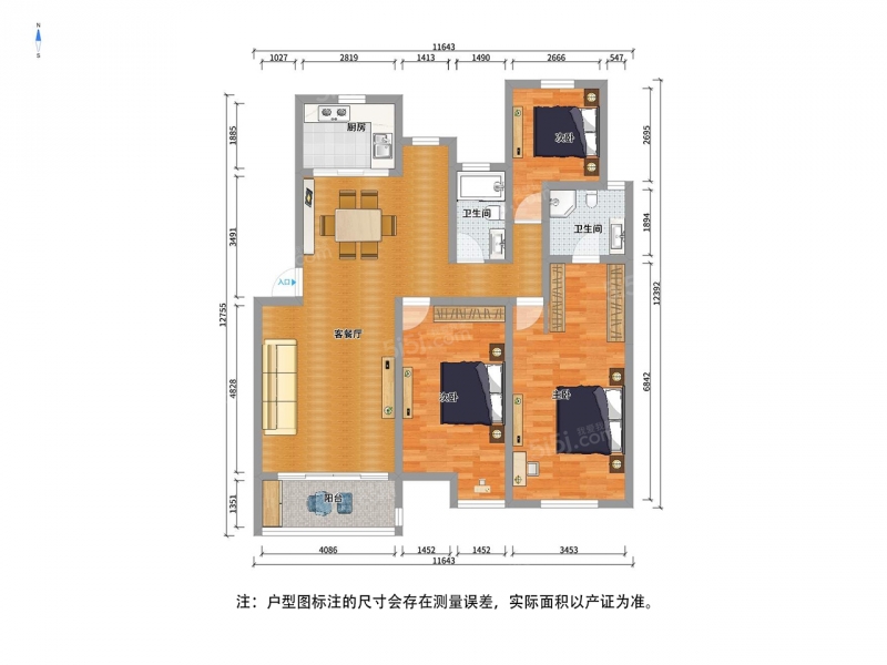 无锡我爱我家惠山新城 · 金洋奥澜北区 · 3室 · 2厅