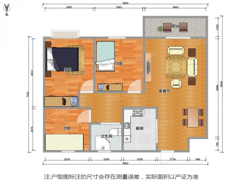 无锡我爱我家安镇 · 建发玖里湾一二三期 · 3室 · 2厅