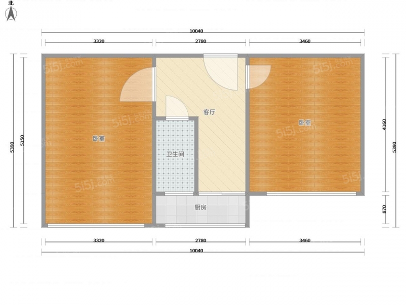 享堂新村背圪洞省建五宿舍2室2厅户型图