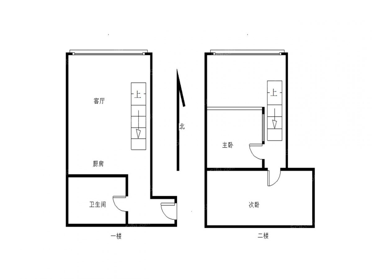 招商1872公寓2室1廳戶型圖